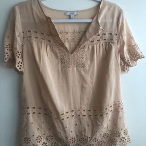 J.Crew embroidered short sleeve blouse